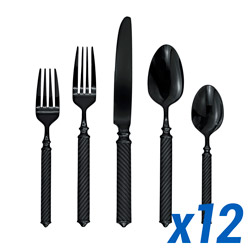 A photo of Torsade Black 65pc Service for 12