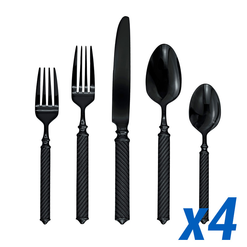 Torsade Black 20pc Service for 4