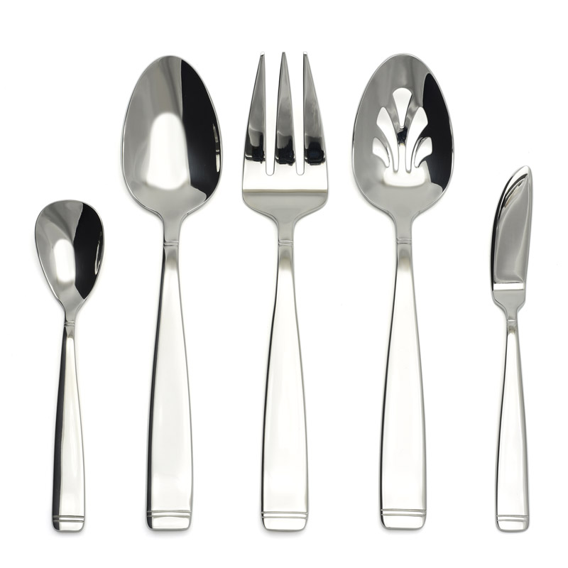 Silver Bands 5pc Serving Set