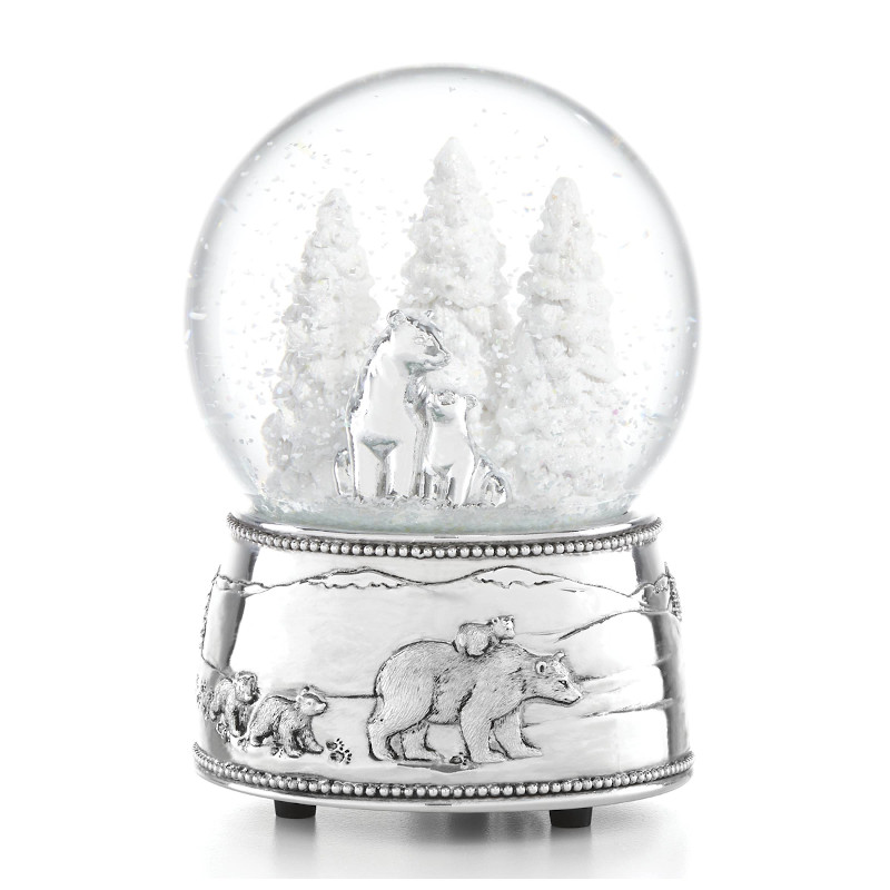 Polar Bear & Cubs Musical Snowglobe