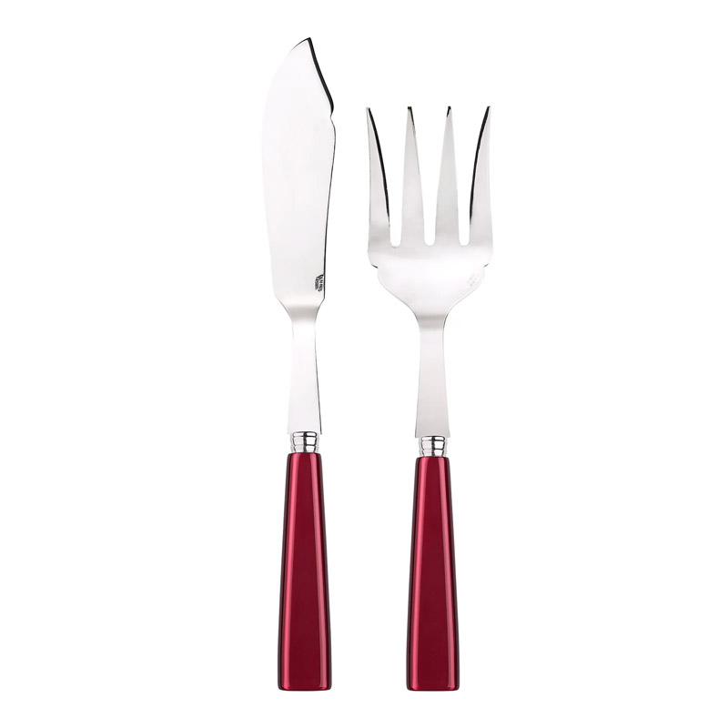 Icone Red 2pc Fish Serving Set