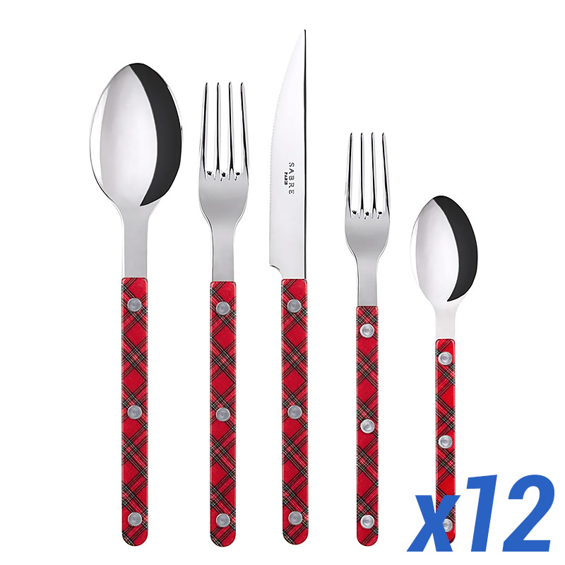 Bistrot Tartan Red 60 Piece Service for 12