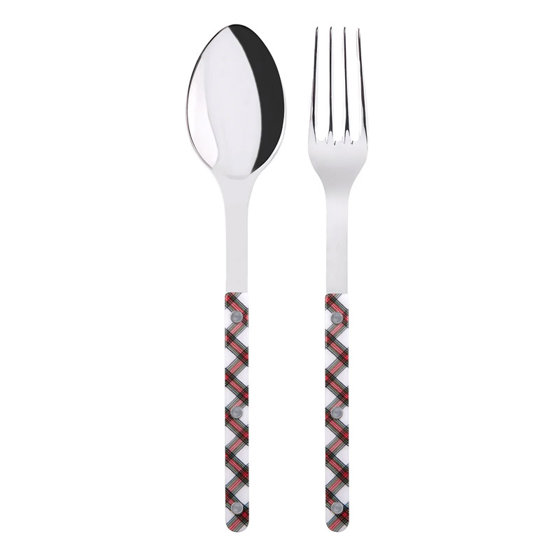 Bistrot Tartan White 2 Piece Serving Set