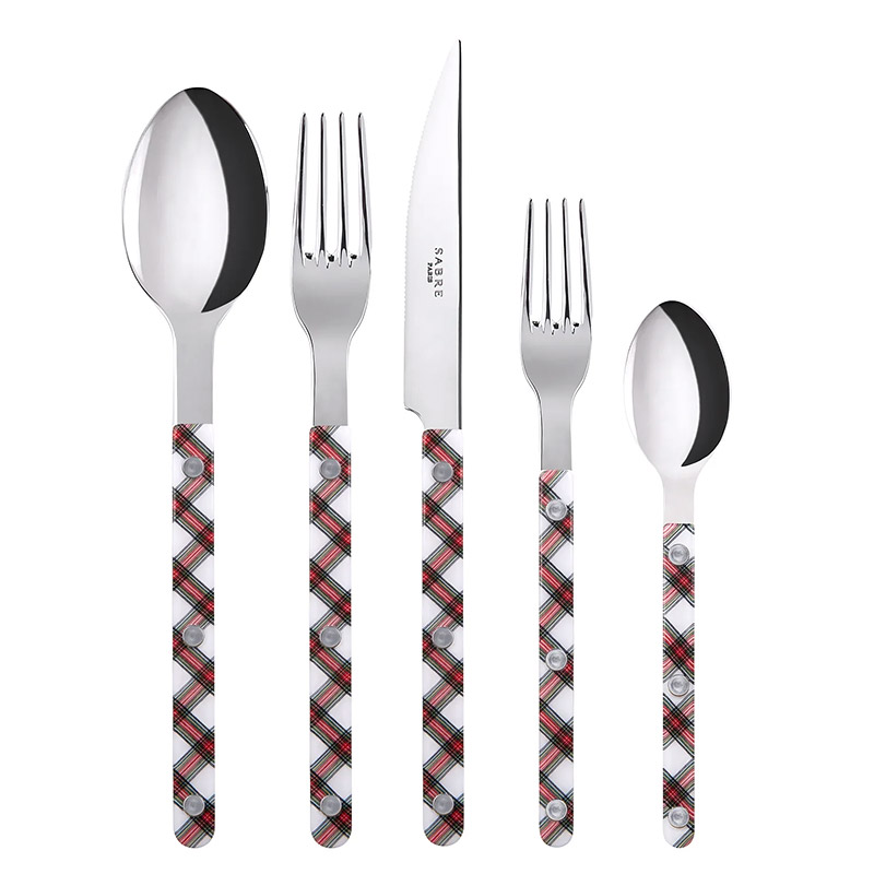 Bistrot Tartan White 5 Piece Place Setting