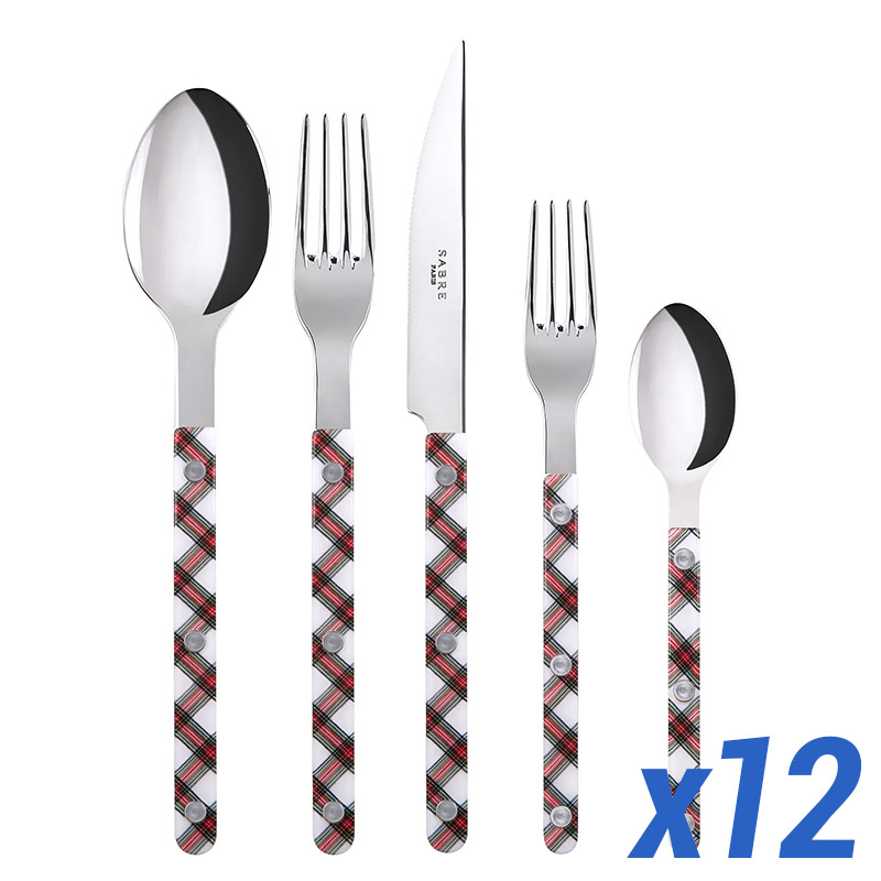 Bistrot Tartan White 60 Piece Service for 12