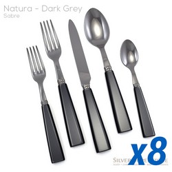 A photo of Natura Dark Grey 42pc Service for 8