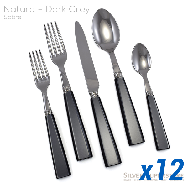 Natura Dark Grey 62pc Service for 12