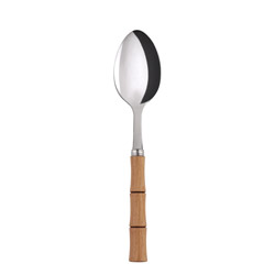 A photo of Bamboo Natural Wood Dessert Spoon