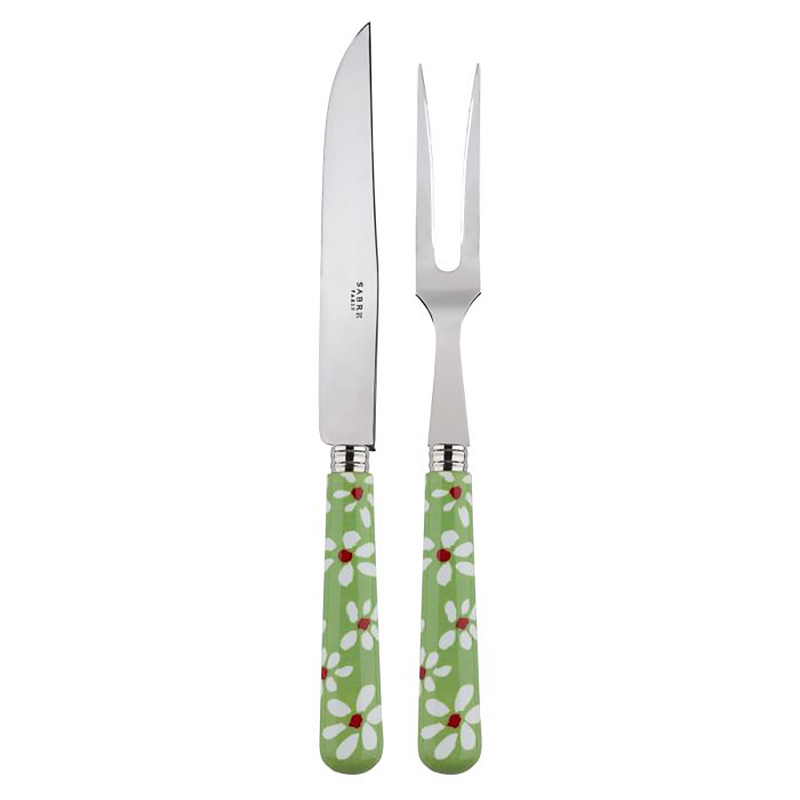 Daisy Garden Green 2pc Carving Set