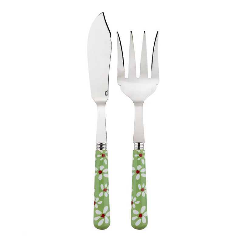 Daisy Garden Green 2pc Fish Serving Set