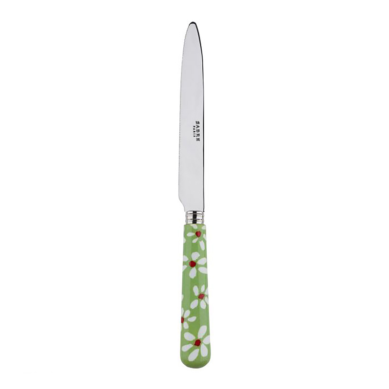 Daisy Garden Green Dinner Knife, Serrated