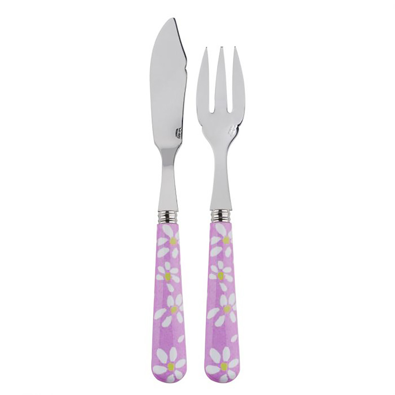 Daisy Pink 2pc Fish Set, Place Setting Pieces