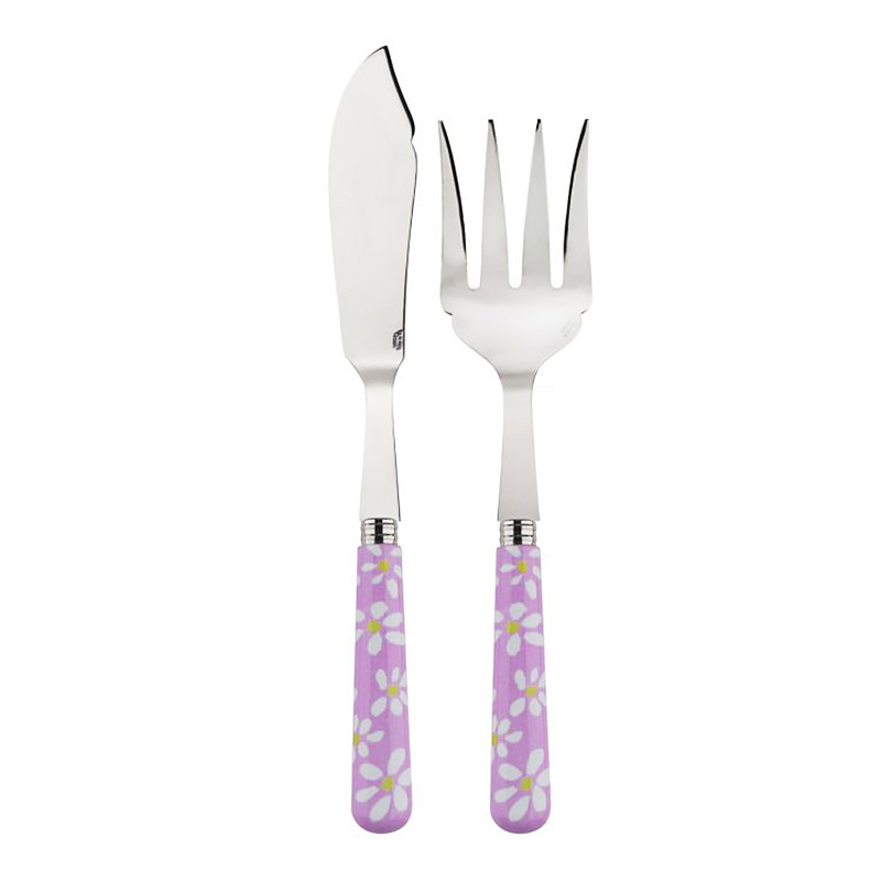 Daisy Pink 2pc Fish Serving Set