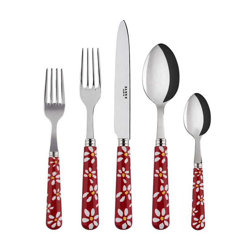 Daisy Red 5pc Place Setting