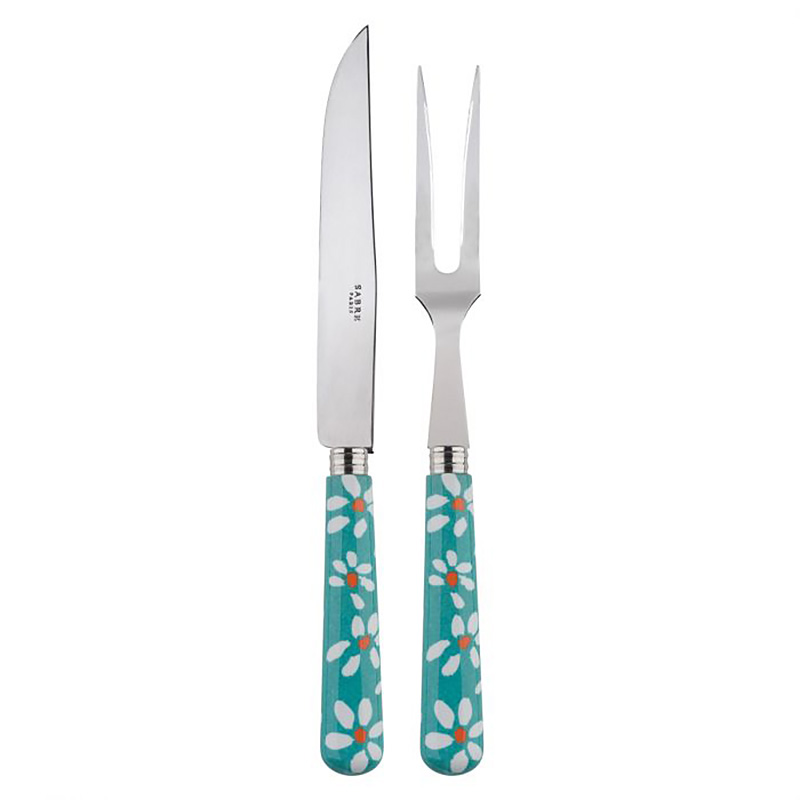 Daisy Turquoise 2pc Carving Set