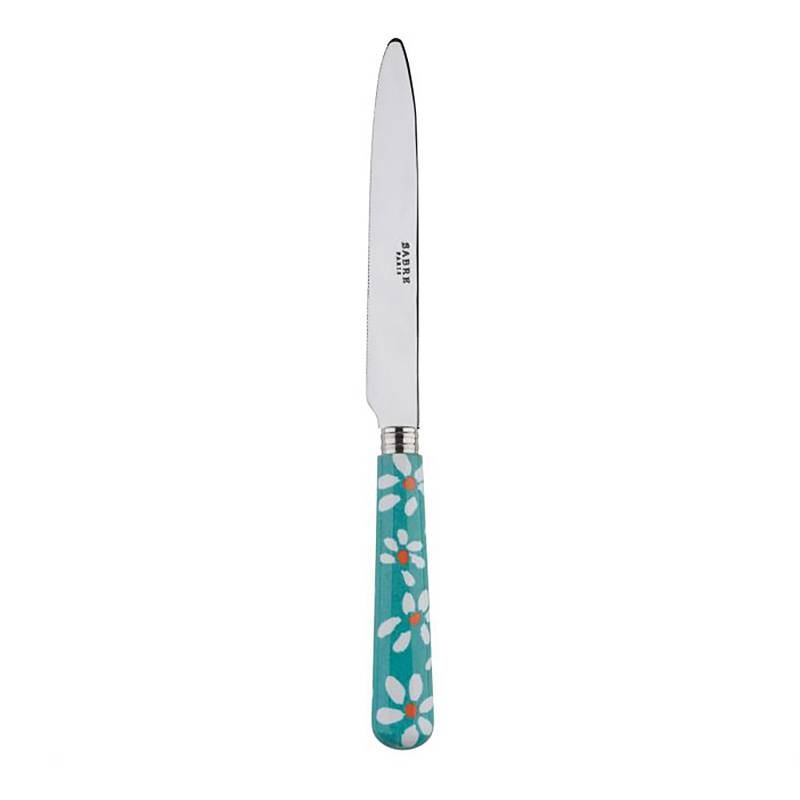 Daisy Turquoise Dinner Knife, Serrated