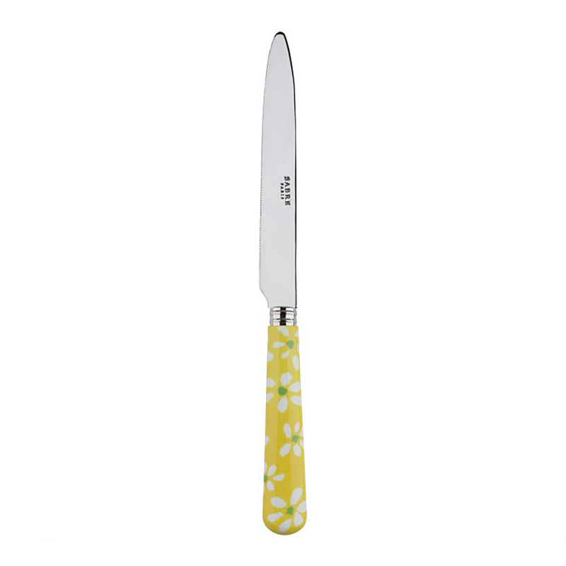 Daisy Yellow Dinner Knife, Serrated