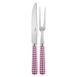 A photo of Gingham Fuchsia 2pc Carving Set