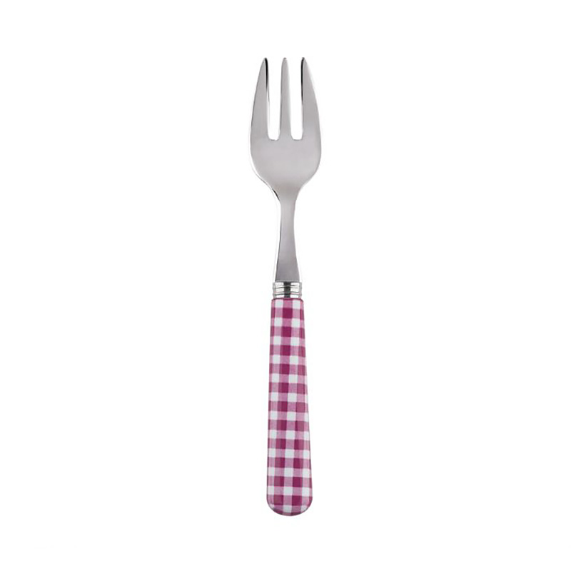 Gingham Fuchsia Oyster Fork