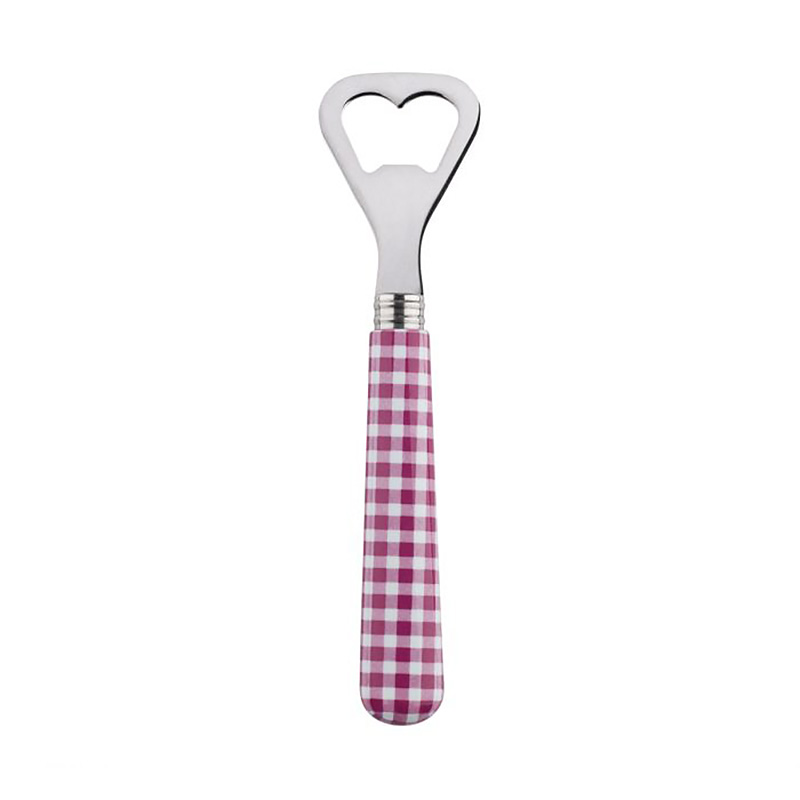 Gingham Fuchsia Bottle Opener