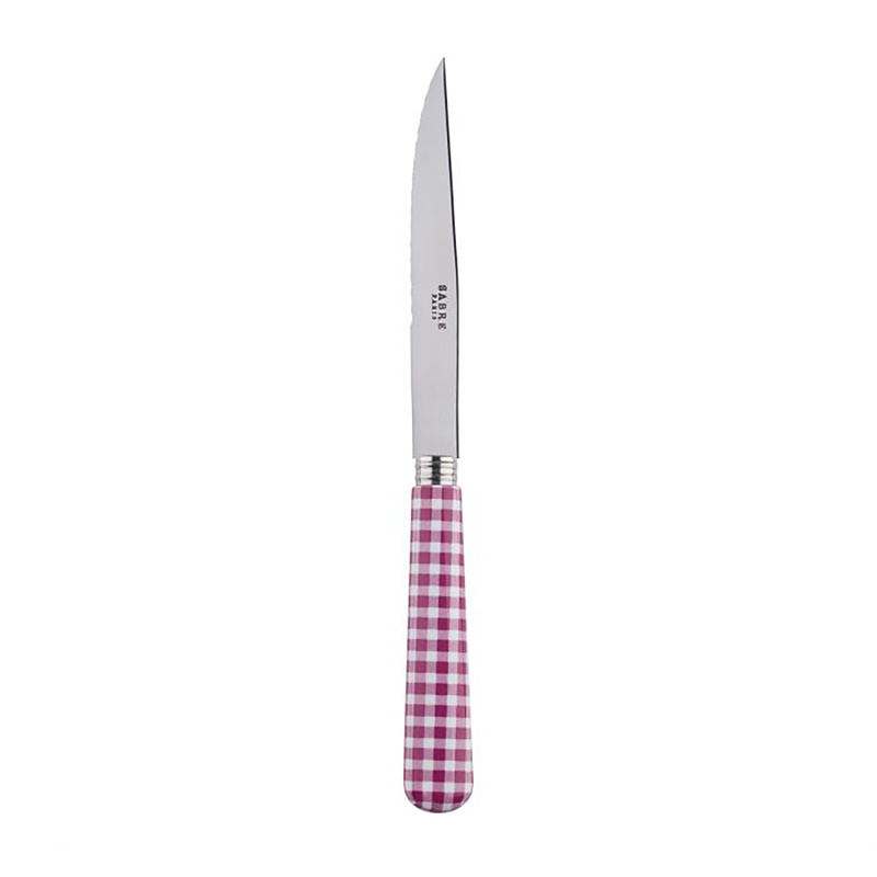 Gingham Fuchsia Steak Knife