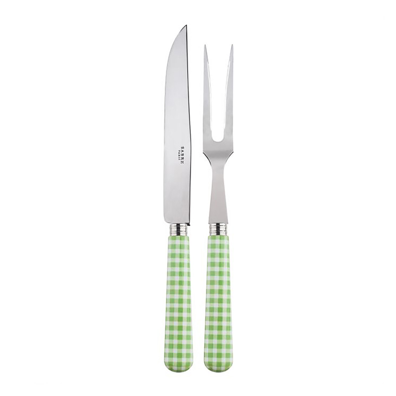 Gingham Garden Green 2pc Carving Set