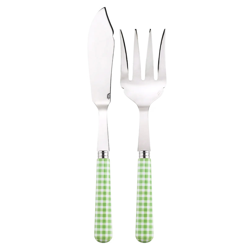 Gingham Garden Green 2pc Fish Serving Set