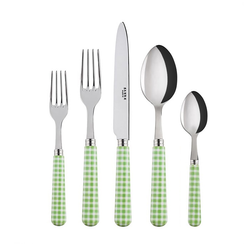 Gingham Garden Green 5pc Place Setting