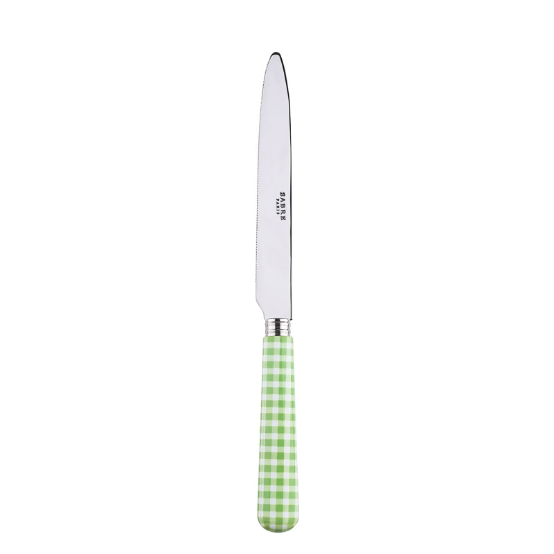 Gingham Garden Green Dinner Knife, Serrated