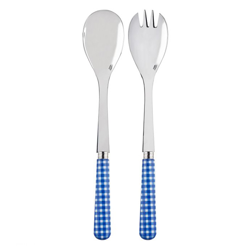 Gingham Lapis Blue 2pc Salad Set