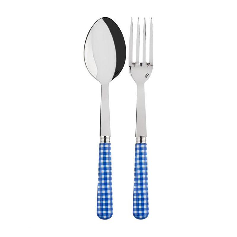 Gingham Lapis Blue 2pc Serving Set