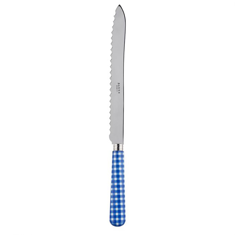 Gingham Lapis Blue Bread Knife