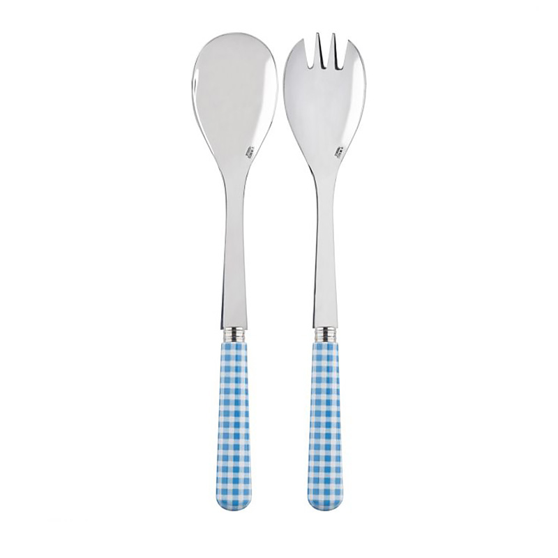 Gingham Light Blue 2pc Salad Set