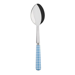 A photo of Gingham Light Blue Serving Spoon