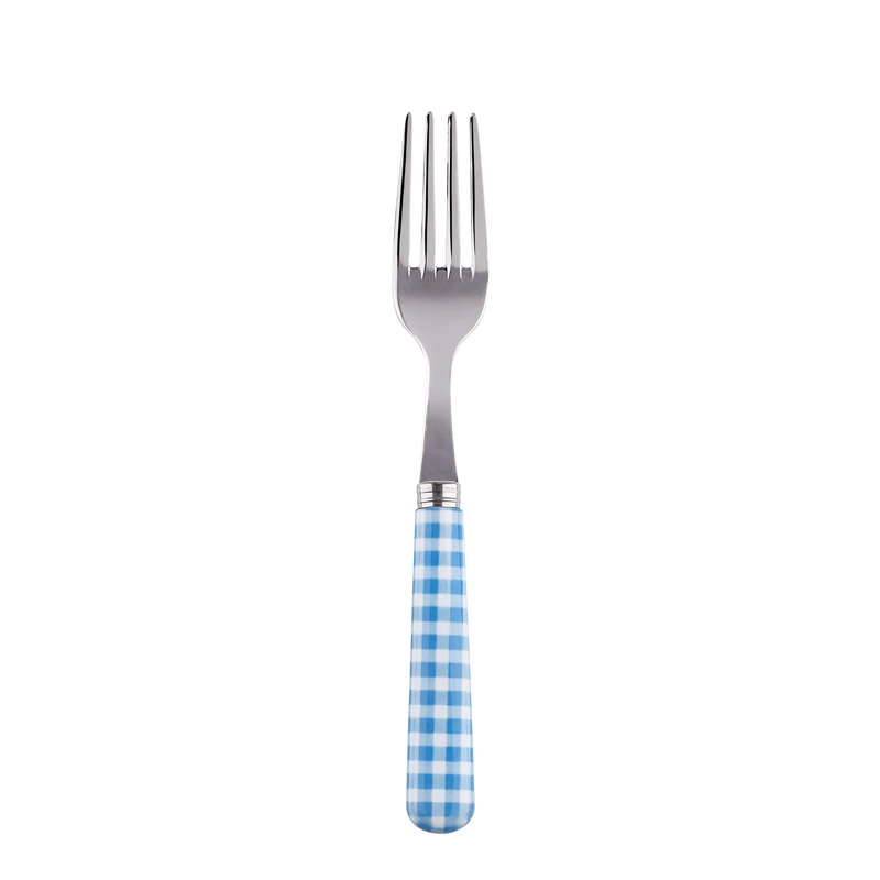 Gingham Light Blue Cake Fork