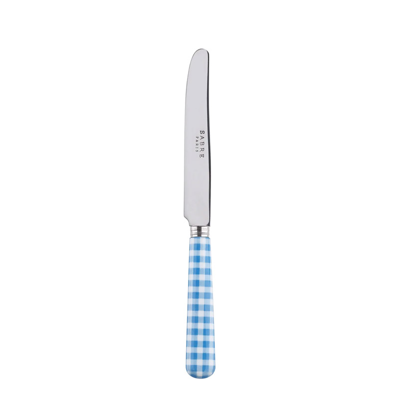 Gingham Light Blue Breakfast Knife, Small