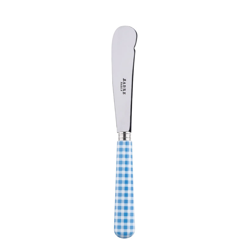 Gingham Light Blue Butter Knife