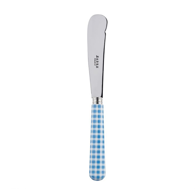 Gingham Light Blue Butter Spreader