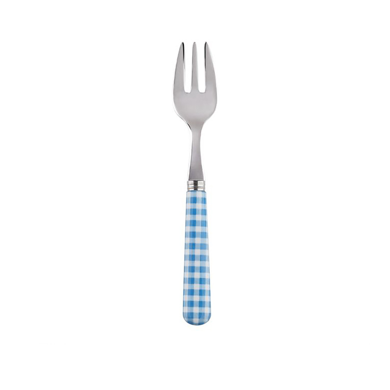 Gingham Light Blue Oyster Fork