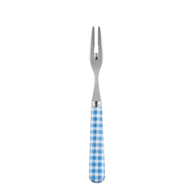 Gingham Light Blue Cocktail Fork