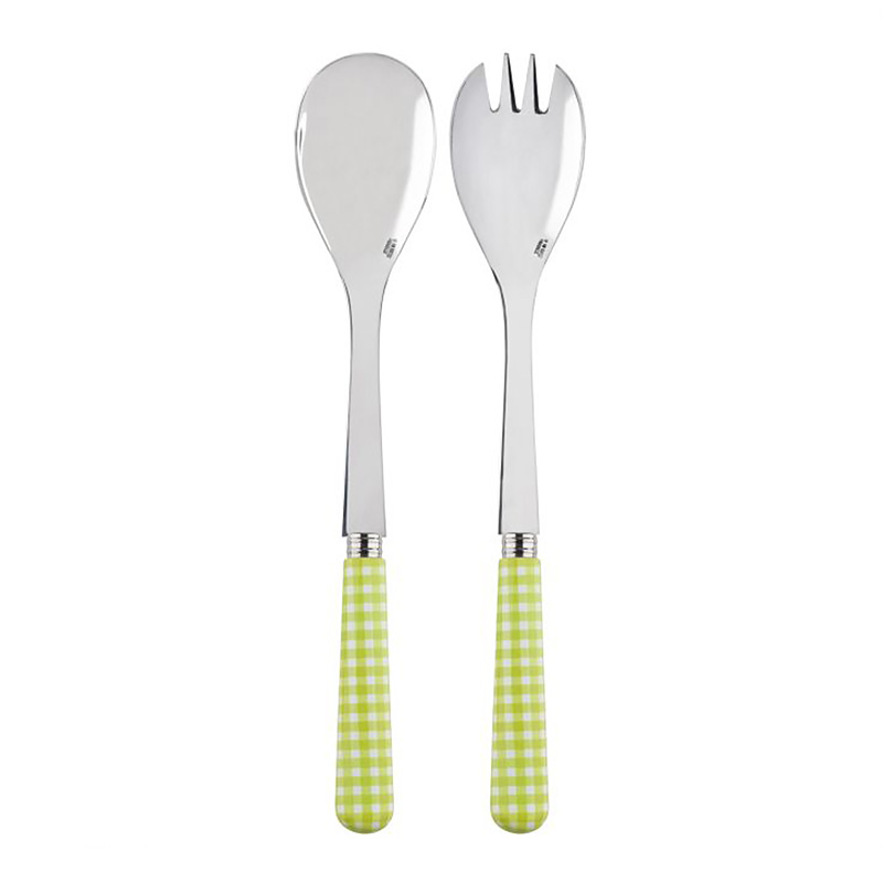 Gingham Lime 2pc Salad Set