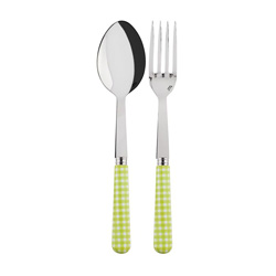 A photo of Gingham Lime 2pc Serving Set