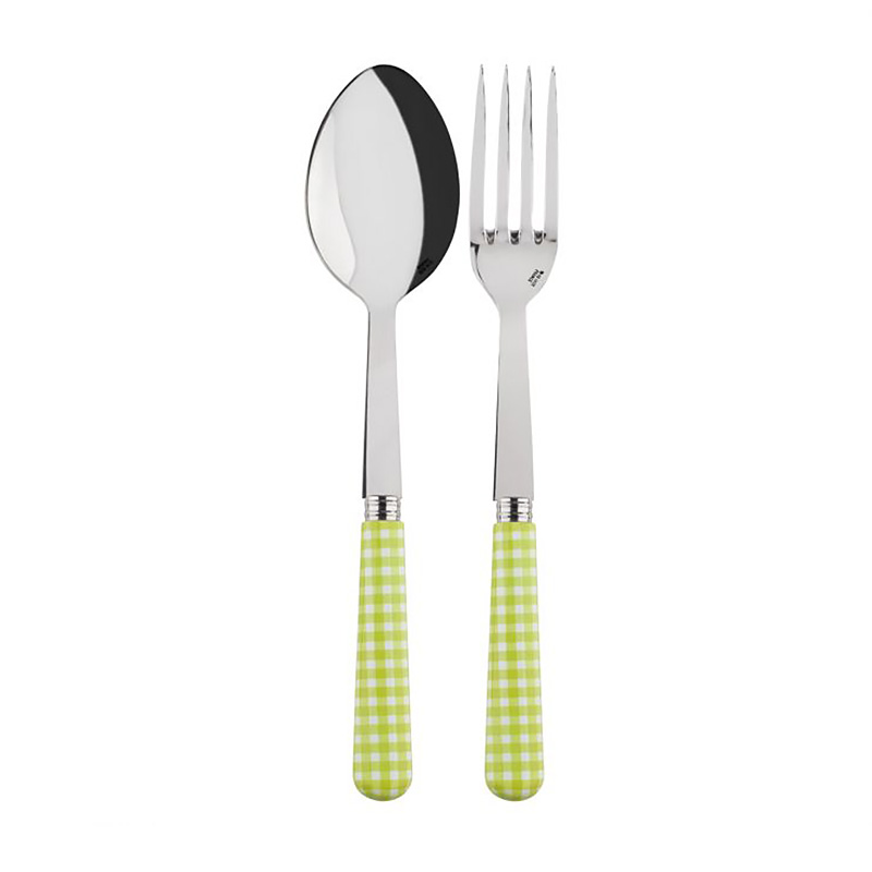 Gingham Lime 2pc Serving Set