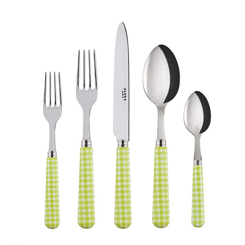 Gingham Lime 5pc Place Setting