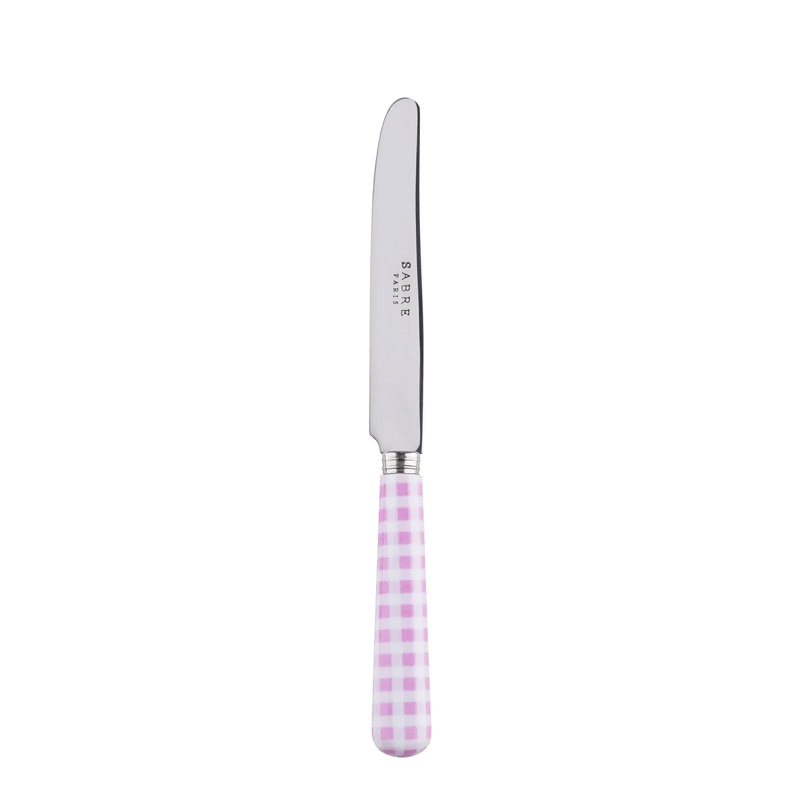 Gingham Pink Breakfast Knife, Small