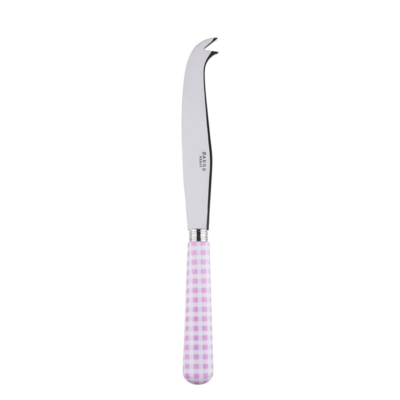 Gingham Pink Cheese Knife, Large