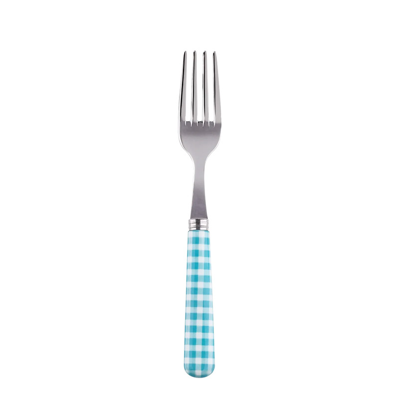 Gingham Turquoise Cake Fork