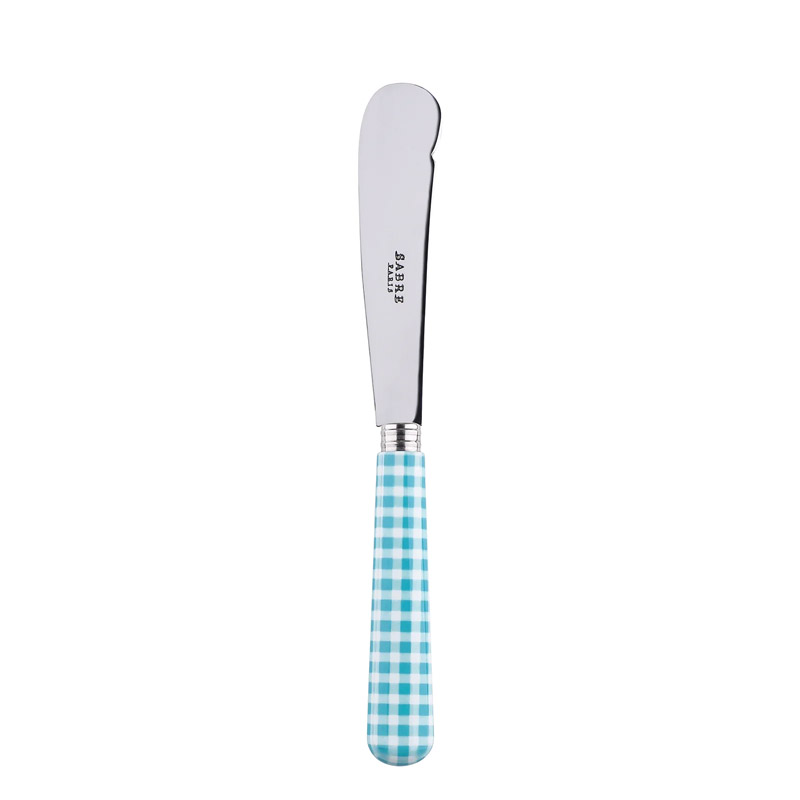 Gingham Turquoise Butter Knife