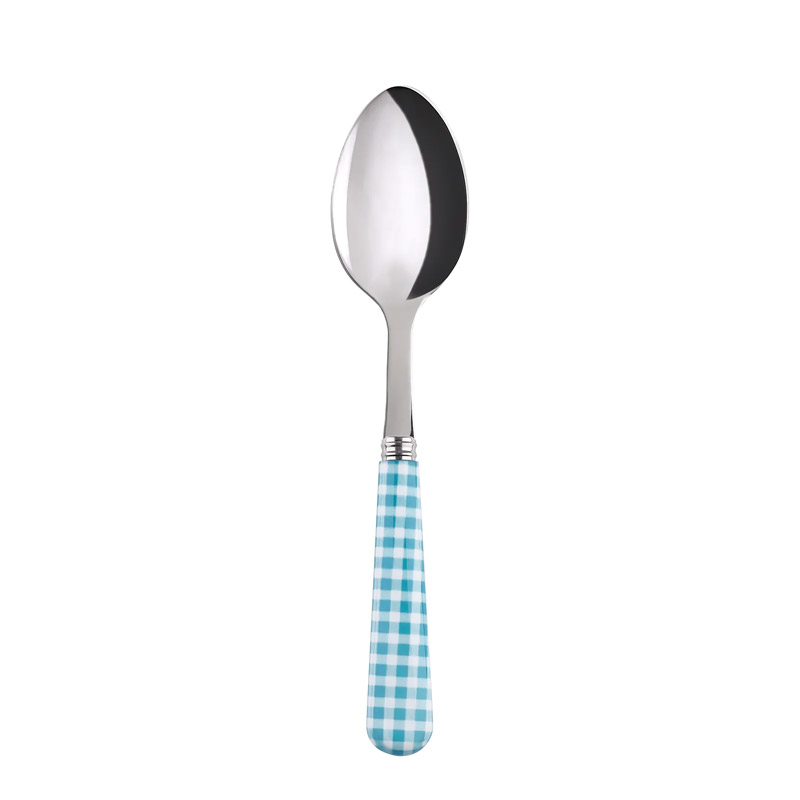 Gingham Turquoise Dessert Spoon