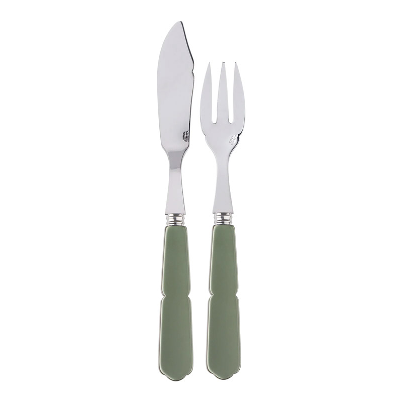 Gustave Dark Green 2pc Fish Set (Place Setting)